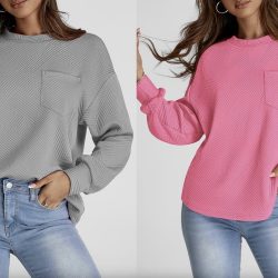 Women's Casual Textured Sweatshirt